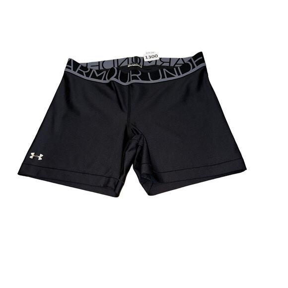 NWOT, Under Armour Girls' Biker Shorts, Softball Slider, Black, Youth Sliding - Picture 1 of 2
